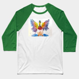 Colorful Quirky Duck Baseball T-Shirt